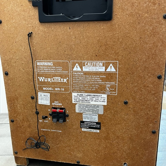 Wurlitzer Jukebox WR-18 Mini Bubbler FM CD Player Boombox System - Picture 7 of 9